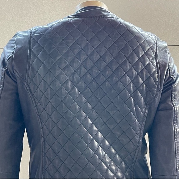 Massimo Dutti Quilted Leather Moto Jacket - Picture 8 of 13